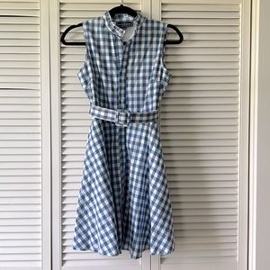 Kiel James Patrick blue check dress